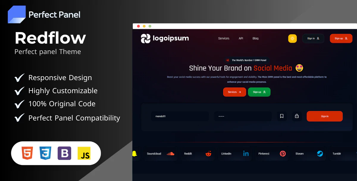 RedFlow Perfect Panel Theme